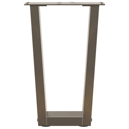 Gambe per Tavolo Pranzo a V 2pz Naturale 28x(42-43,3)cm Acciaio - homemem39