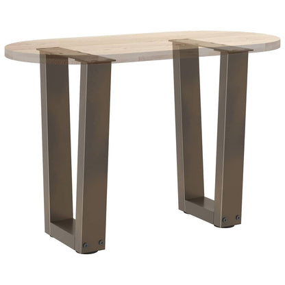 Gambe per Tavolo Pranzo a V 2pz Naturale 28x(42-43,3)cm Acciaio - homemem39