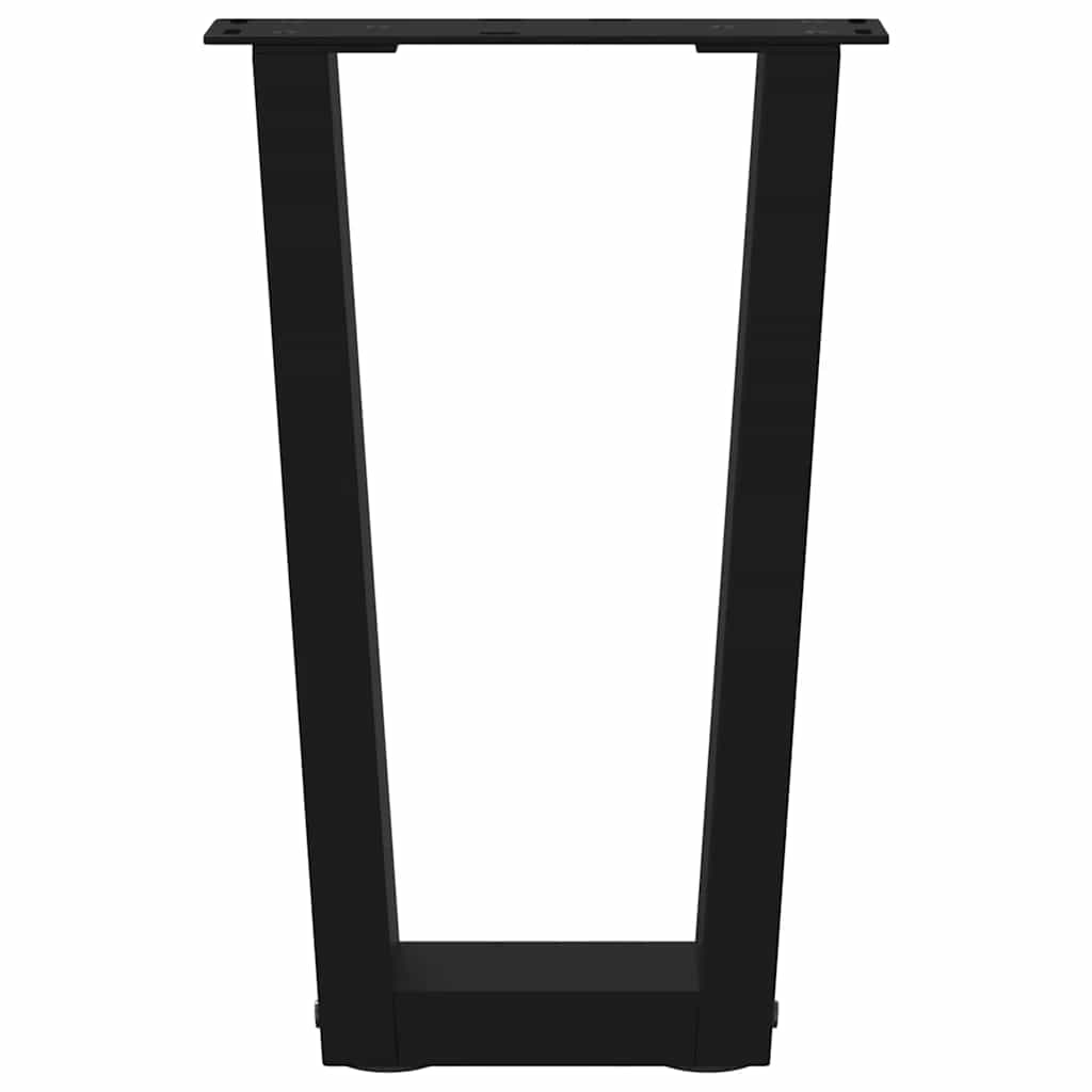 Gambe per Tavolino da Caffè forma V 2 pz Nere 38x(42-43,3) cm