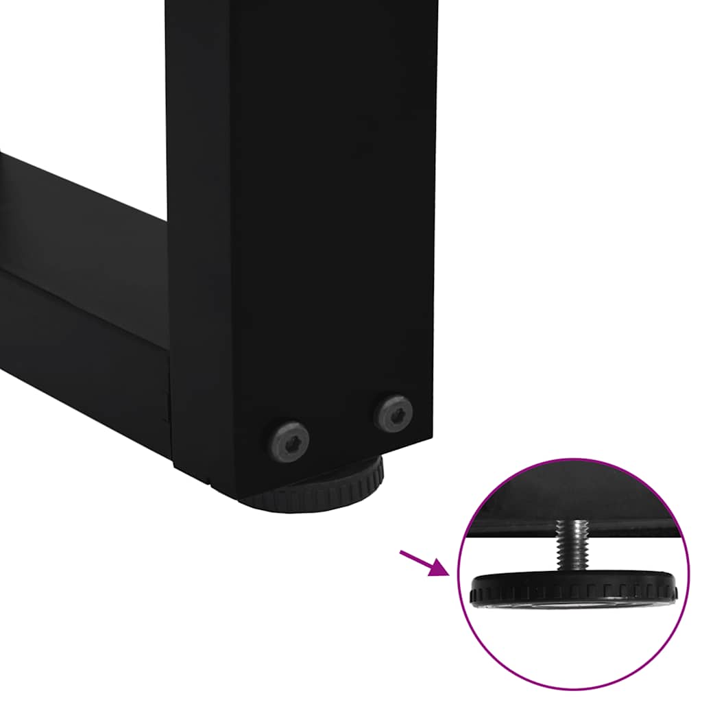 Gambe per Tavolino da Caffè forma V 2 pz Nere 38x(42-43,3) cm