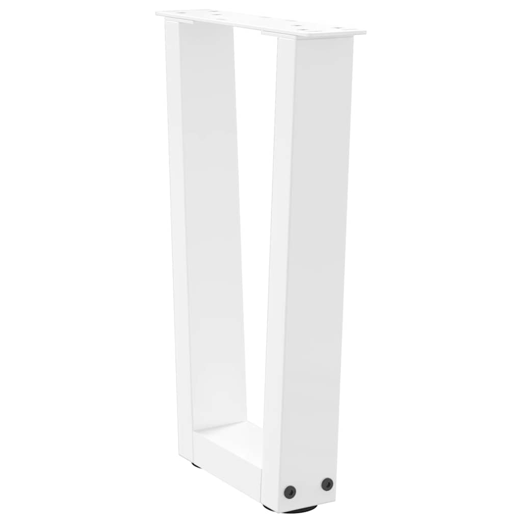 Gambe per Tavolo Pranzo a V 2 pz Bianco 38x(42-43,3)cm Acciaio - homemem39