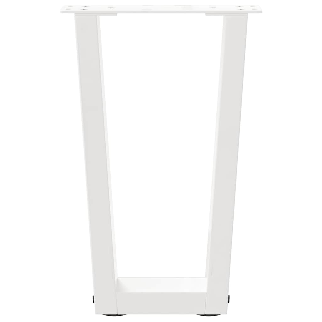Gambe per Tavolo Pranzo a V 2 pz Bianco 38x(42-43,3)cm Acciaio - homemem39