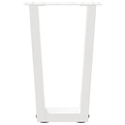 Gambe per Tavolo Pranzo a V 2 pz Bianco 38x(42-43,3)cm Acciaio - homemem39