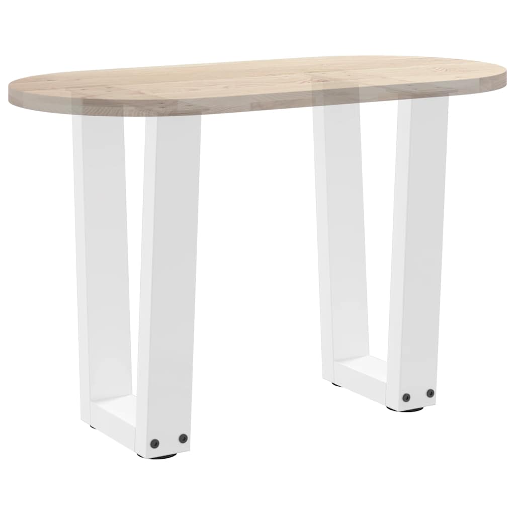 Gambe per Tavolo Pranzo a V 2 pz Bianco 38x(42-43,3)cm Acciaio - homemem39