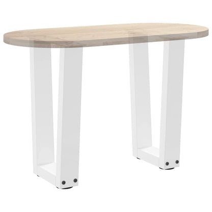 Gambe per Tavolo Pranzo a V 2 pz Bianco 38x(42-43,3)cm Acciaio - homemem39