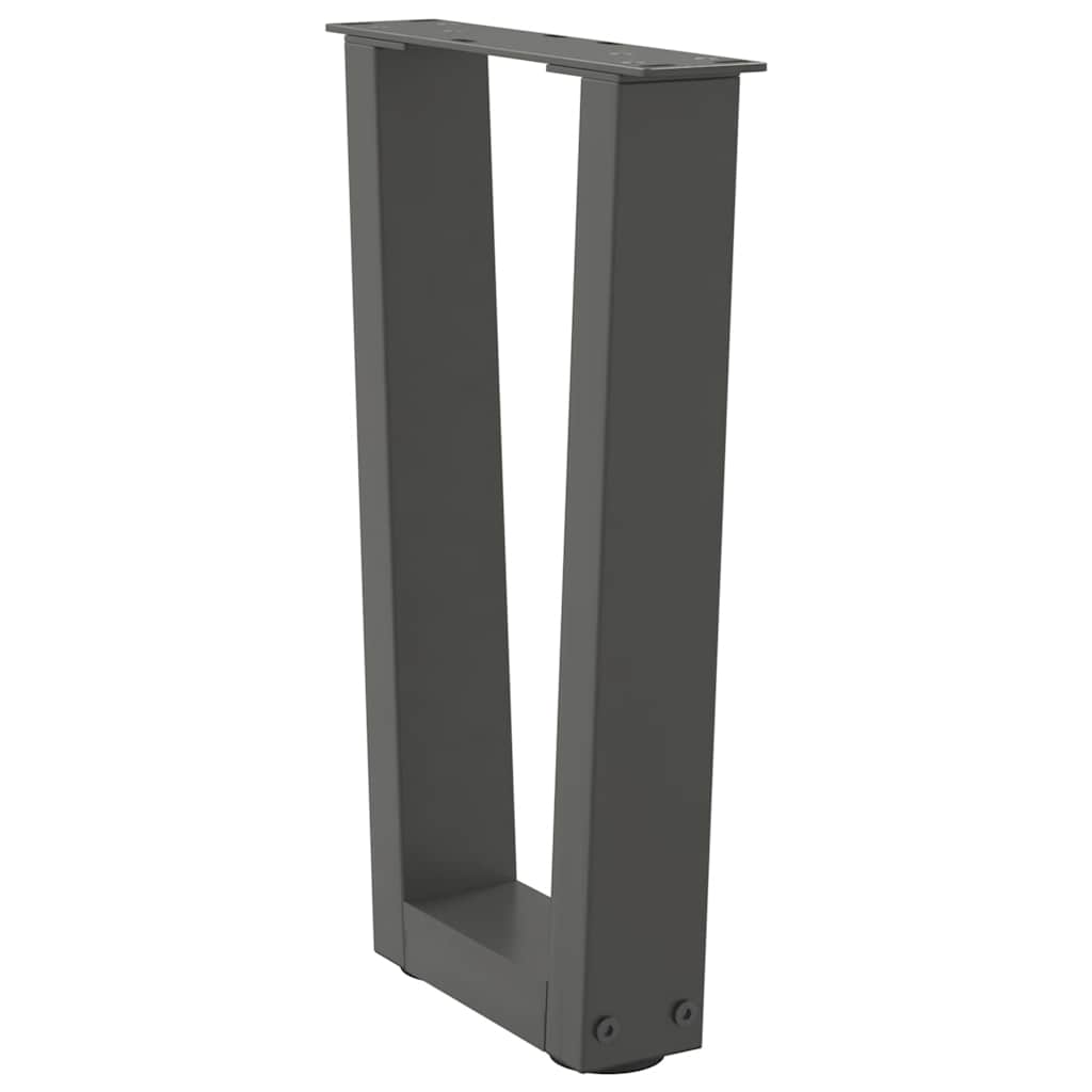 Gambe Tavolo Pranzo a V 2 pz Antracite 38x(42-43,3)cm Acciaio - homemem39