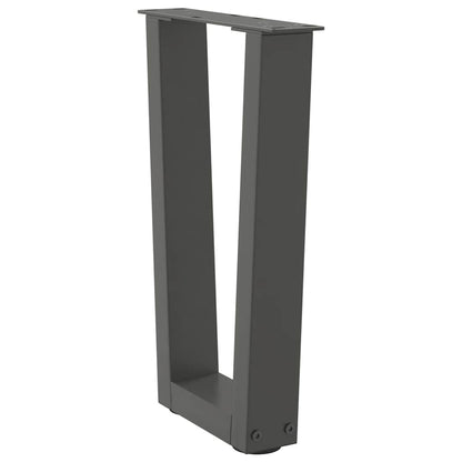 Gambe Tavolo Pranzo a V 2 pz Antracite 38x(42-43,3)cm Acciaio - homemem39