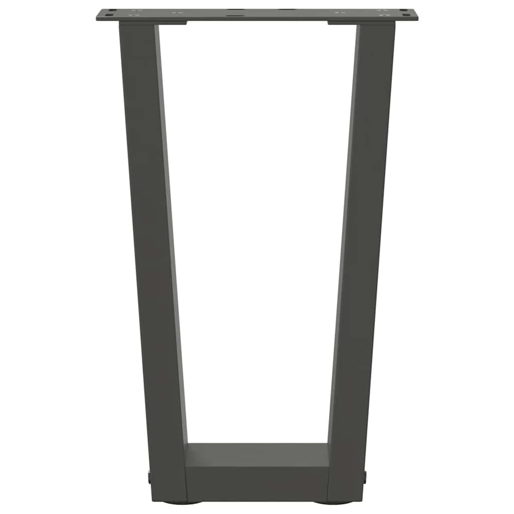 Gambe Tavolo Pranzo a V 2 pz Antracite 38x(42-43,3)cm Acciaio - homemem39