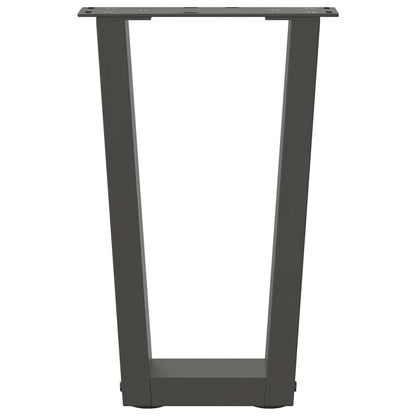 Gambe Tavolo Pranzo a V 2 pz Antracite 38x(42-43,3)cm Acciaio - homemem39