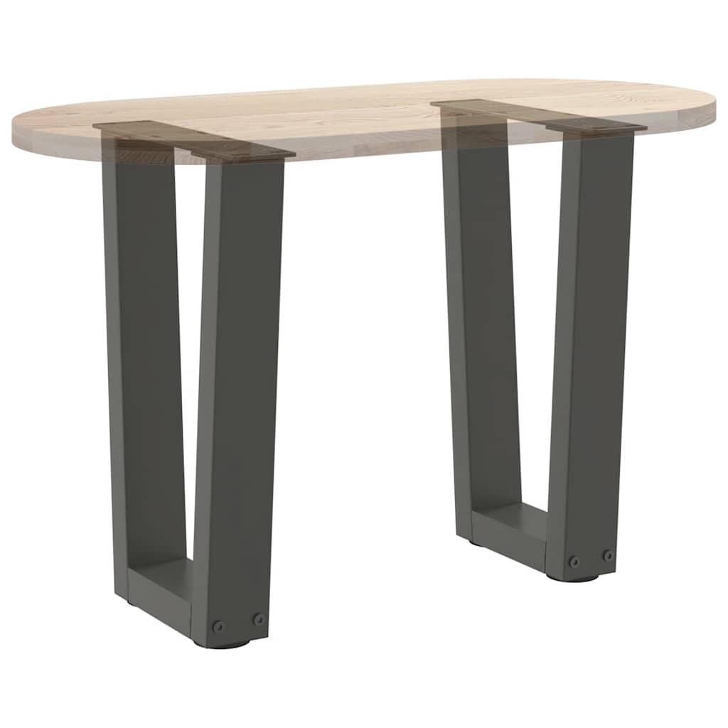 Gambe Tavolino da Caffè forma V 2 pz Antracite 38x(42-43,3) cm