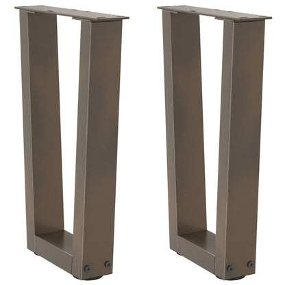 Gambe per Tavolo Pranzo a V 2pz Naturale 38x(42-43,3)cm Acciaio - homemem39