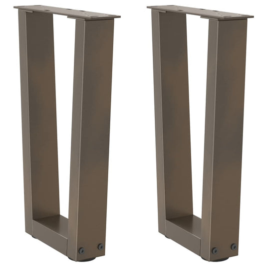 Gambe per Tavolo Pranzo a V 2pz Naturale 38x(42-43,3)cm Acciaio - homemem39