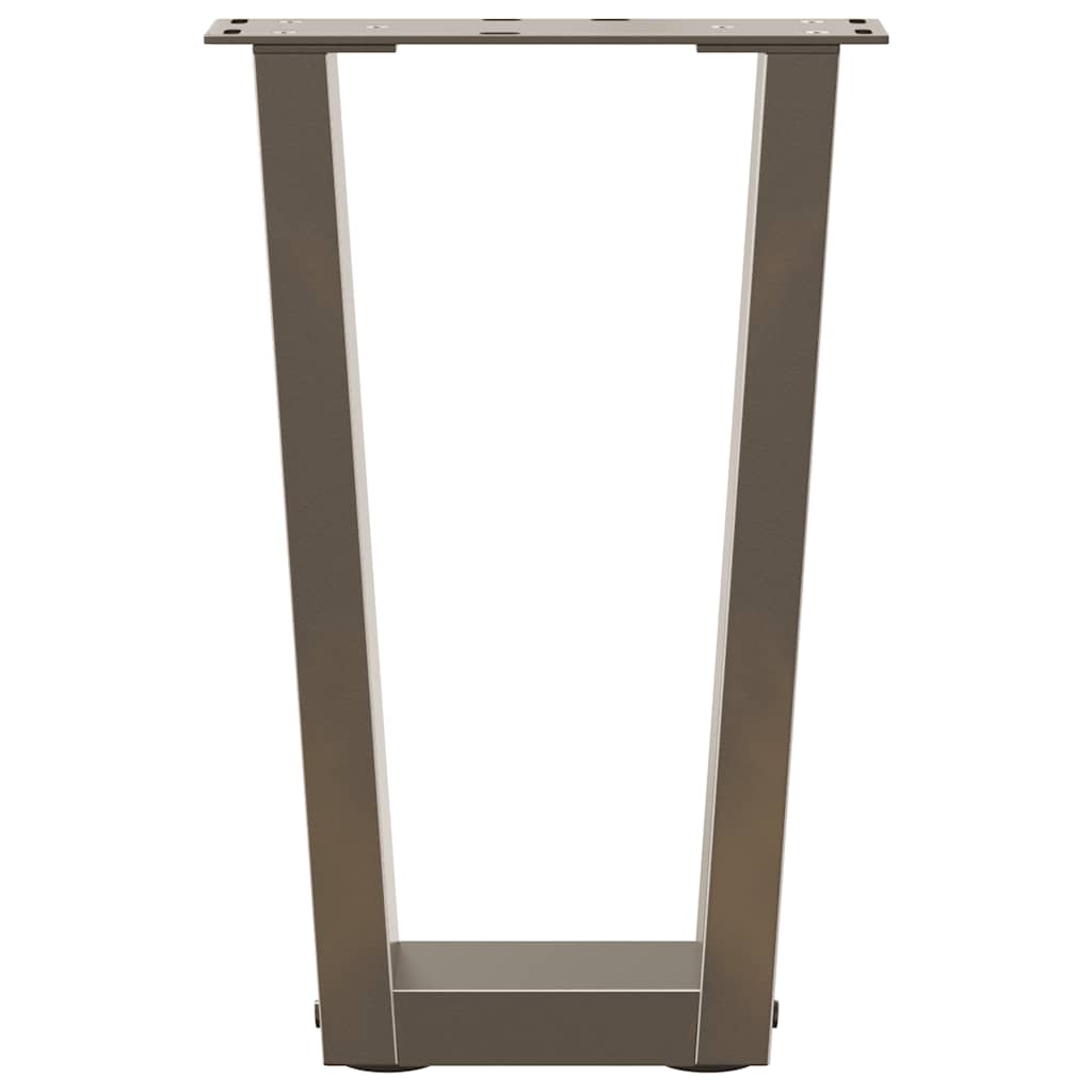 Gambe per Tavolo Pranzo a V 2pz Naturale 38x(42-43,3)cm Acciaio - homemem39