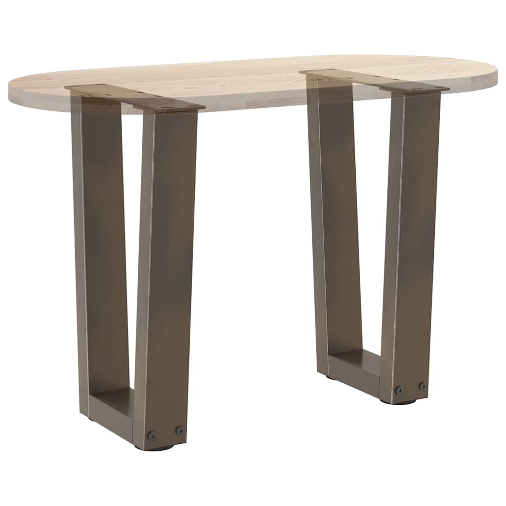 Gambe per Tavolo Pranzo a V 2pz Naturale 38x(42-43,3)cm Acciaio - homemem39