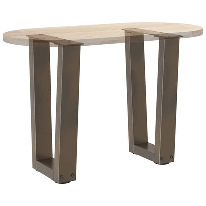 Gambe per Tavolo Pranzo a V 2pz Naturale 38x(42-43,3)cm Acciaio - homemem39