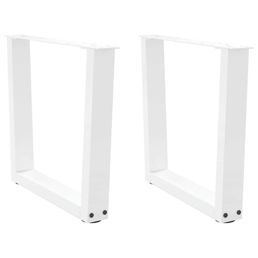 Gambe per Tavolo Pranzo a V 2 pz Bianco 50x(42-43,3)cm Acciaio - homemem39