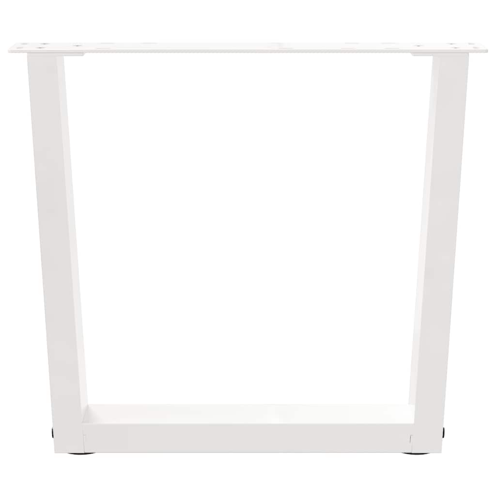 Gambe per Tavolo Pranzo a V 2 pz Bianco 50x(42-43,3)cm Acciaio - homemem39