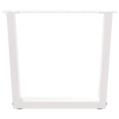 Gambe per Tavolo Pranzo a V 2 pz Bianco 50x(42-43,3)cm Acciaio - homemem39