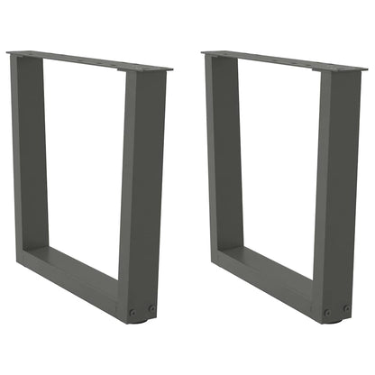 Gambe Tavolo Pranzo a V 2 pz Antracite 50x(42-43,3)cm Acciaio - homemem39