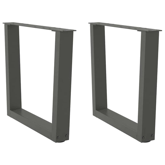 Gambe Tavolo Pranzo a V 2 pz Antracite 50x(42-43,3)cm Acciaio - homemem39