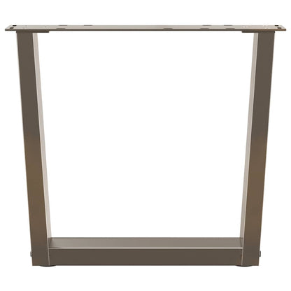 Gambe per Tavolo Pranzo a V 2pz Naturale 50x(42-43,3)cm Acciaio - homemem39