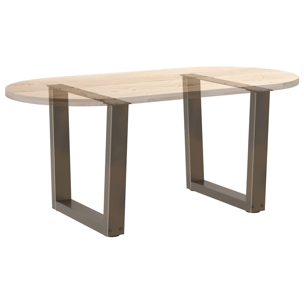 Gambe per Tavolo Pranzo a V 2pz Naturale 50x(42-43,3)cm Acciaio - homemem39