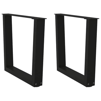Gambe per Tavolo da Pranzo a V 2 pz Nero 60x(42-43,3)cm Acciaio - homemem39