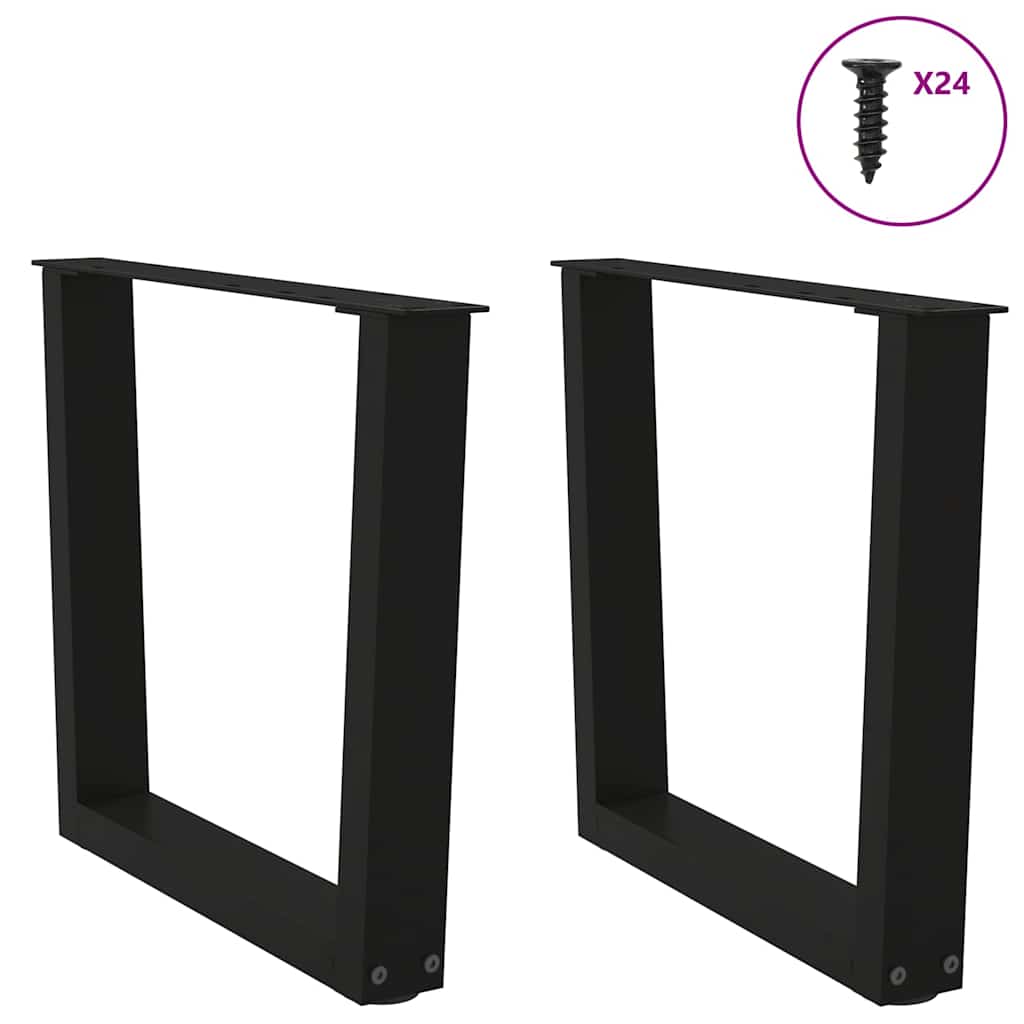 Gambe per Tavolo da Pranzo a V 2 pz Nero 60x(42-43,3)cm Acciaio - homemem39