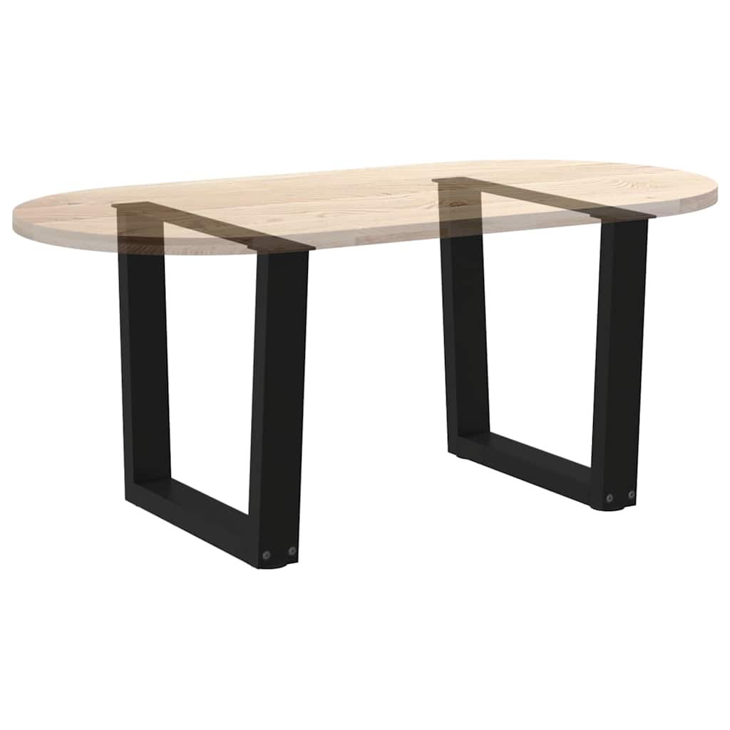 Gambe per Tavolino da Caffè forma V 2 pz Nere 60x(42-43,3) cm