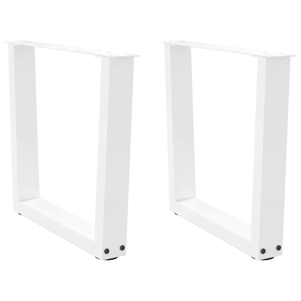 Gambe per Tavolo Pranzo a V 2 pz Bianco 60x(42-43,3)cm Acciaio - homemem39