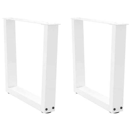 Gambe per Tavolo Pranzo a V 2 pz Bianco 60x(42-43,3)cm Acciaio - homemem39