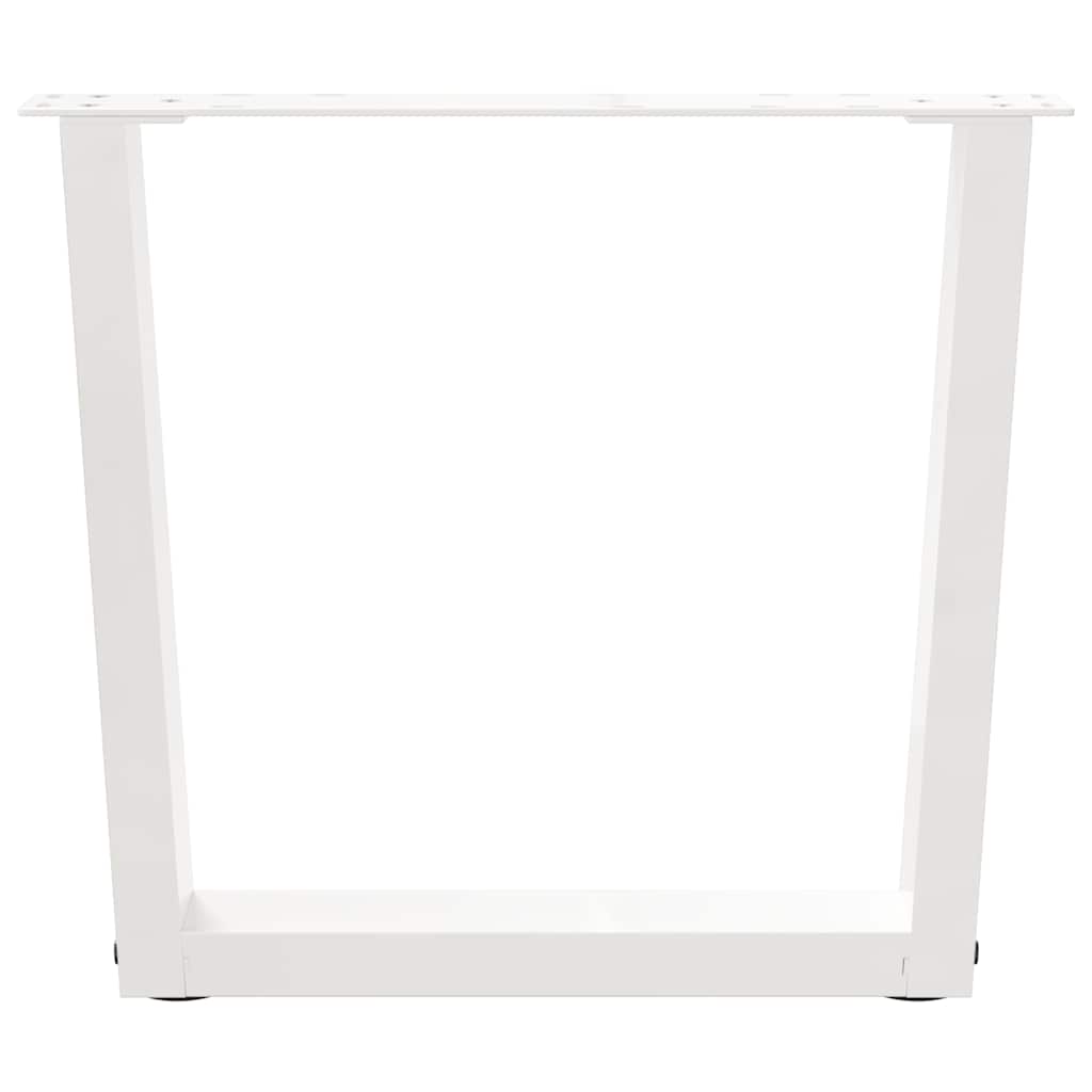 Gambe per Tavolo Pranzo a V 2 pz Bianco 60x(42-43,3)cm Acciaio - homemem39