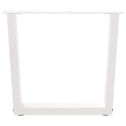 Gambe per Tavolo Pranzo a V 2 pz Bianco 60x(42-43,3)cm Acciaio - homemem39