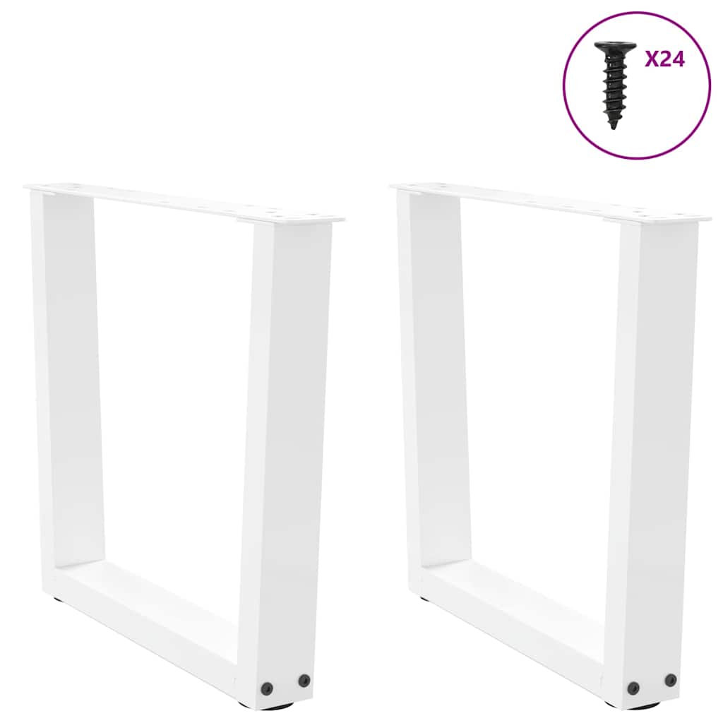 Gambe per Tavolo Pranzo a V 2 pz Bianco 60x(42-43,3)cm Acciaio - homemem39