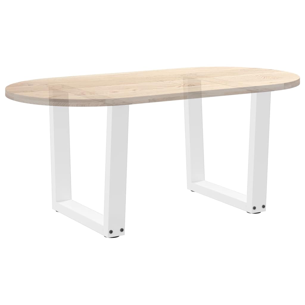 Gambe per Tavolo Pranzo a V 2 pz Bianco 60x(42-43,3)cm Acciaio - homemem39