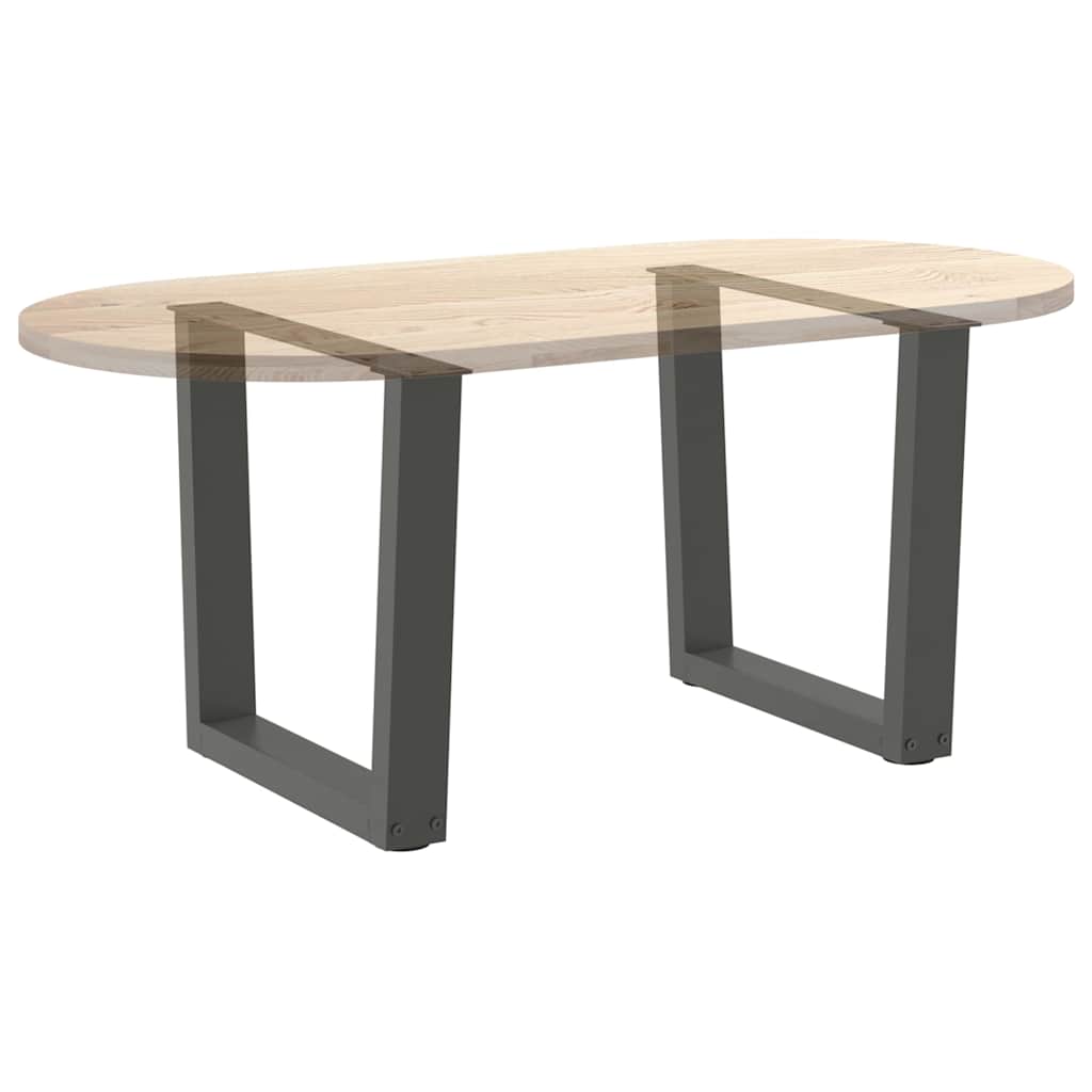 Gambe Tavolino da Caffè forma V 2 pz Antracite 60x(42-43,3) cm