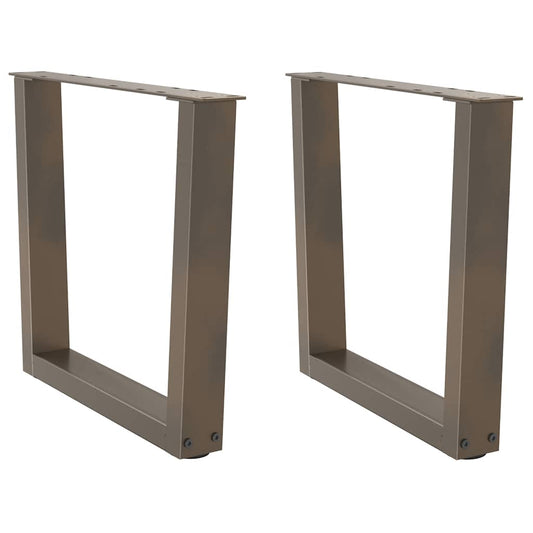 Gambe per Tavolo Pranzo a V 2pz Naturale 60x(42-43,3)cm Acciaio - homemem39