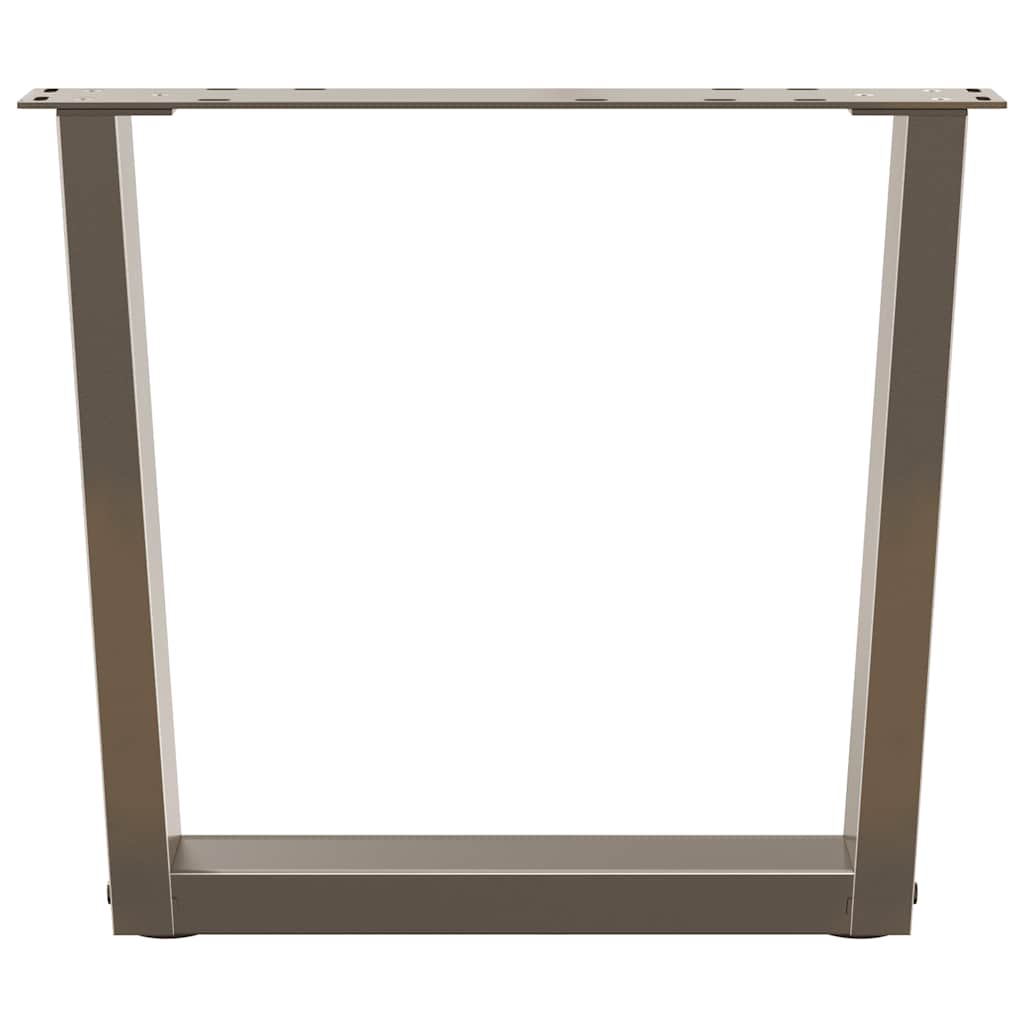 Gambe per Tavolo Pranzo a V 2pz Naturale 60x(42-43,3)cm Acciaio - homemem39