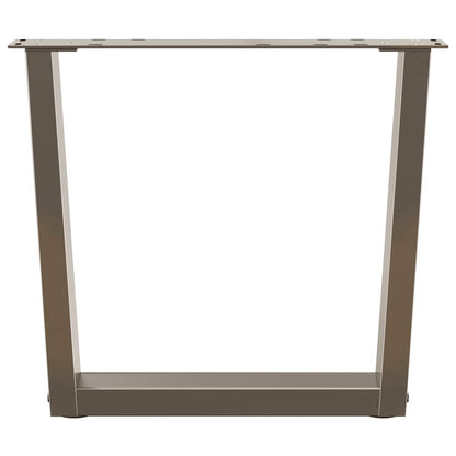 Gambe per Tavolo Pranzo a V 2pz Naturale 60x(42-43,3)cm Acciaio - homemem39