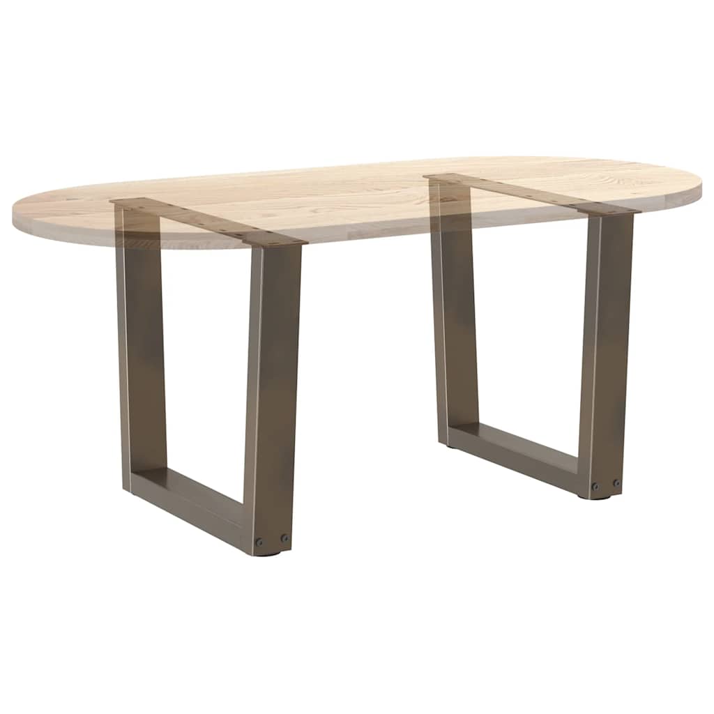 Gambe per Tavolo Pranzo a V 2pz Naturale 60x(42-43,3)cm Acciaio - homemem39