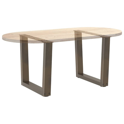 Gambe per Tavolo Pranzo a V 2pz Naturale 60x(42-43,3)cm Acciaio - homemem39