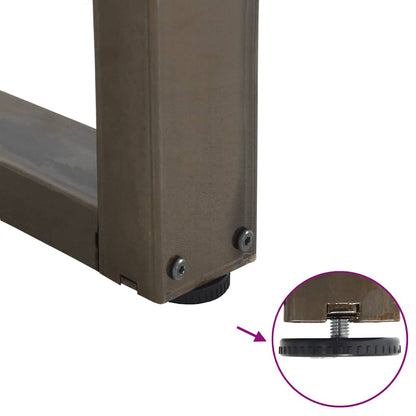 Gambe per Tavolo Pranzo a V 2pz Naturale 60x(42-43,3)cm Acciaio - homemem39
