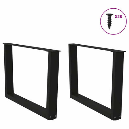Gambe per Tavolino da Caffè forma V 2 pz Nere 70x(42-43,3) cm
