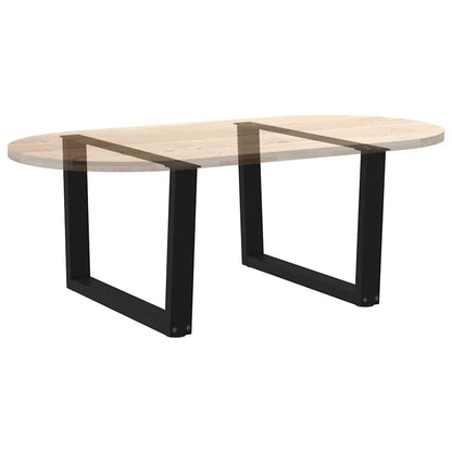 Gambe per Tavolino da Caffè forma V 2 pz Nere 70x(42-43,3) cm