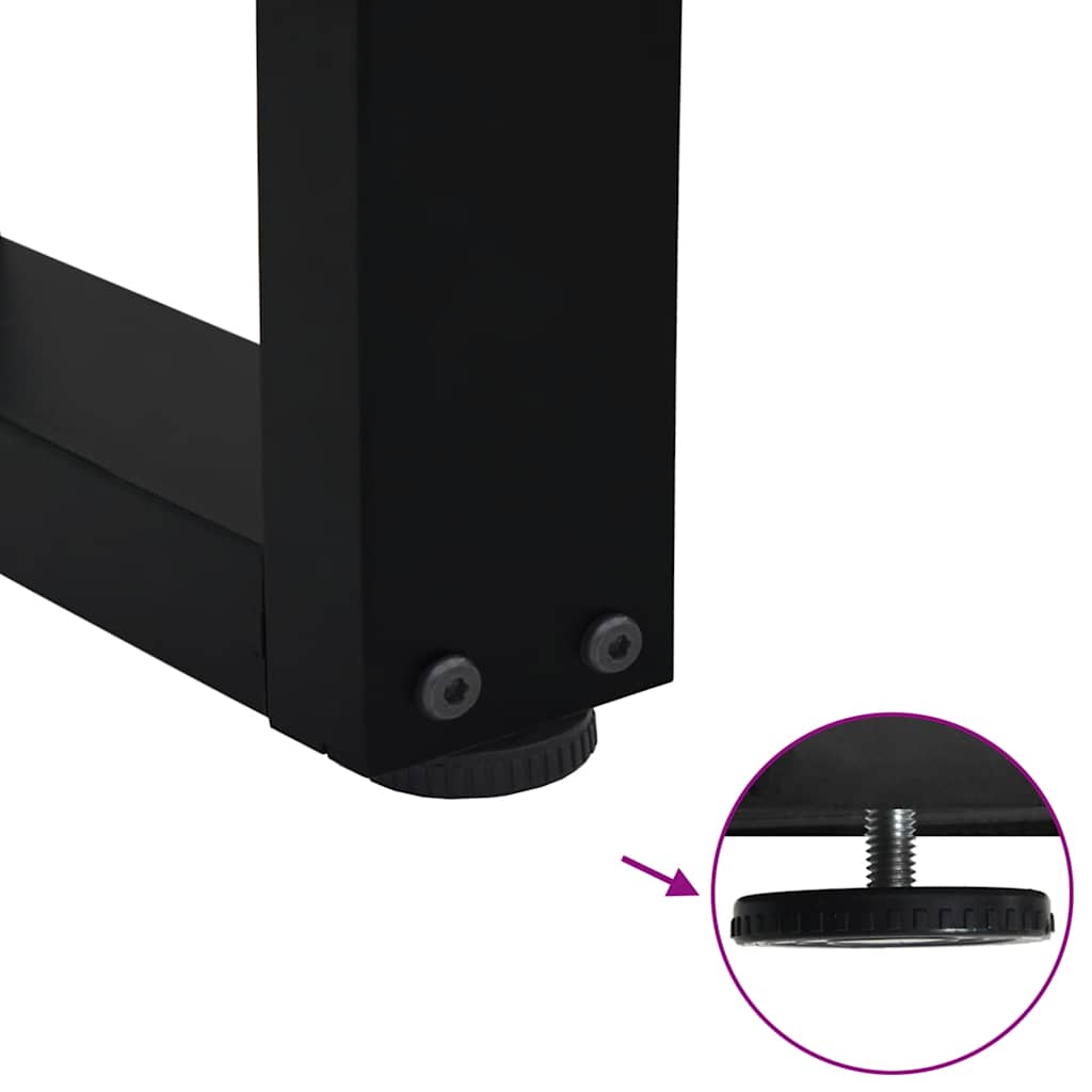 Gambe per Tavolino da Caffè forma V 2 pz Nere 70x(42-43,3) cm
