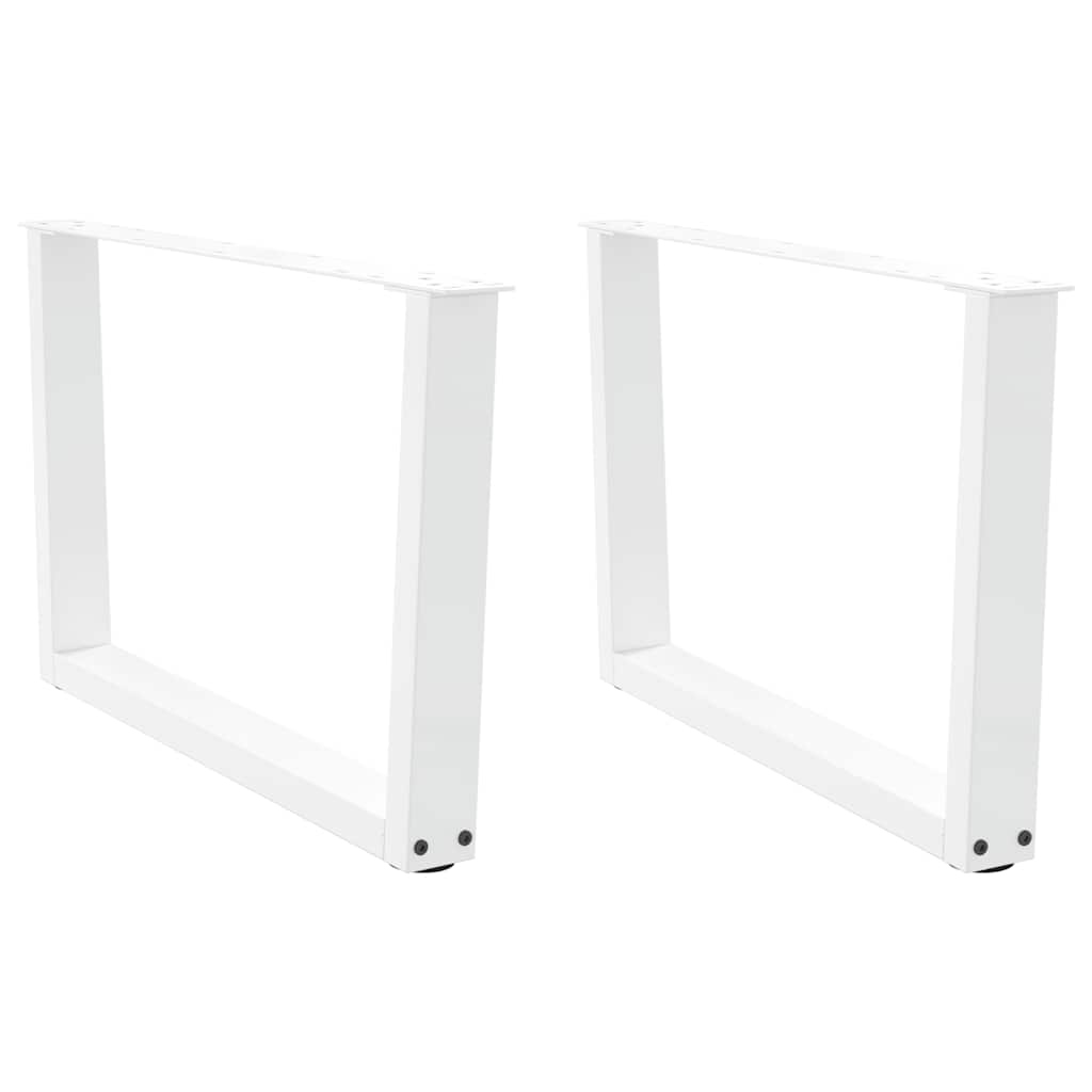Gambe per Tavolo Pranzo a V 2 pz Bianco 70x(42-43,3)cm Acciaio - homemem39