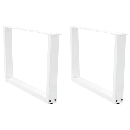 Gambe per Tavolo Pranzo a V 2 pz Bianco 70x(42-43,3)cm Acciaio - homemem39