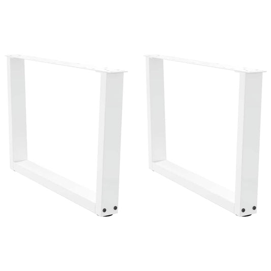 Gambe per Tavolo Pranzo a V 2 pz Bianco 70x(42-43,3)cm Acciaio - homemem39