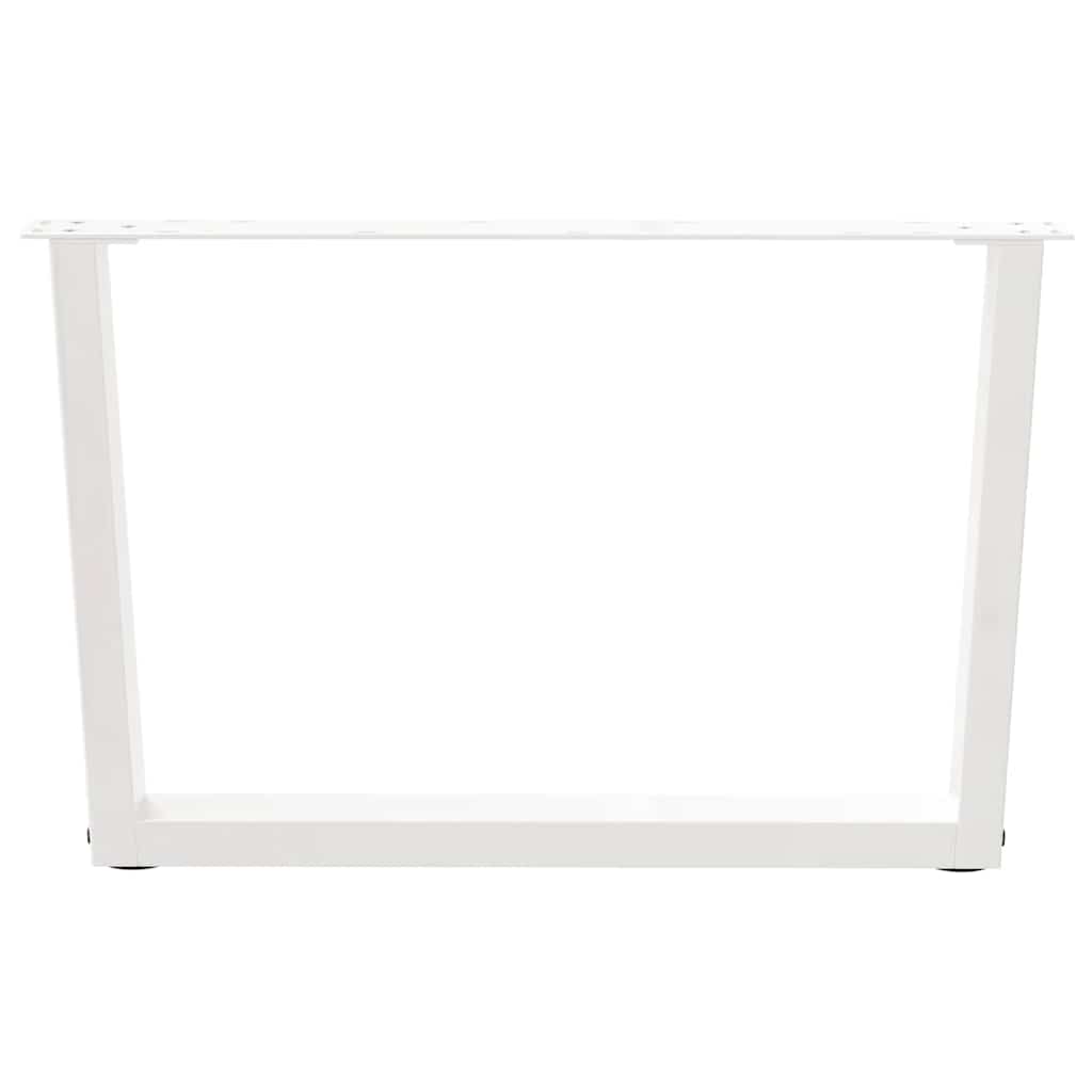 Gambe per Tavolo Pranzo a V 2 pz Bianco 70x(42-43,3)cm Acciaio - homemem39