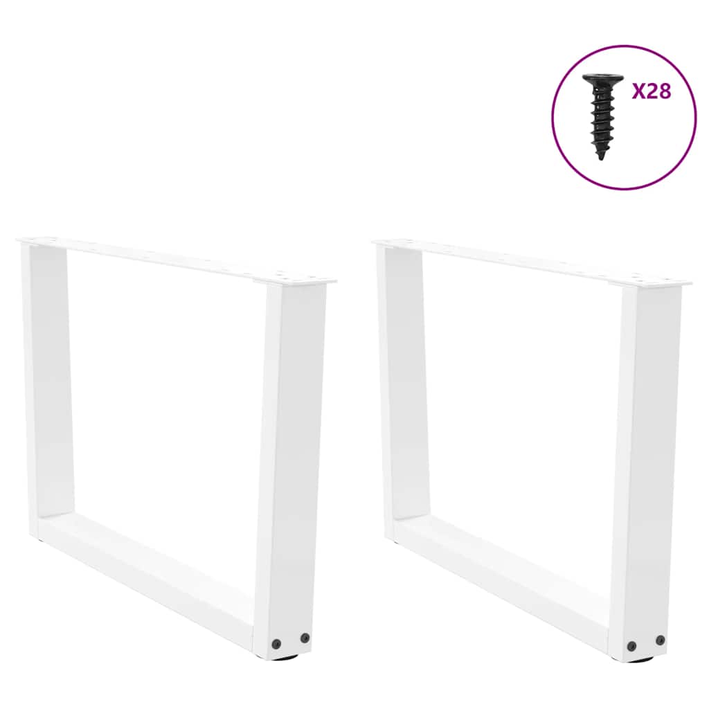 Gambe per Tavolo Pranzo a V 2 pz Bianco 70x(42-43,3)cm Acciaio - homemem39